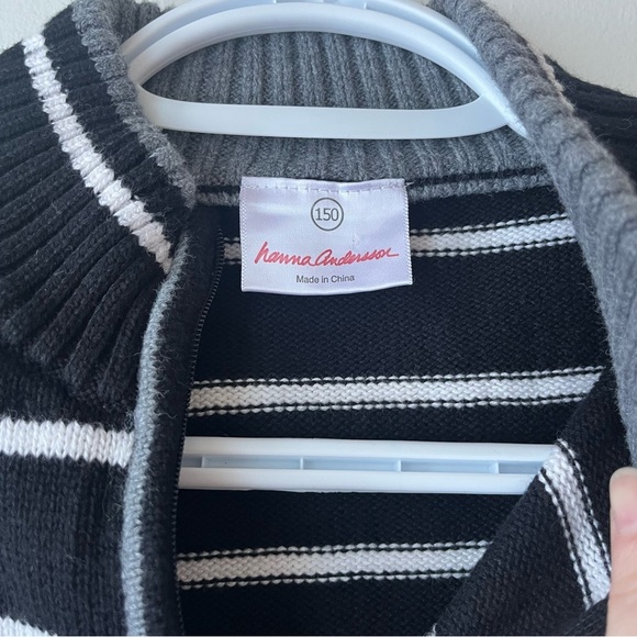 Hanna Anderson boys 1/4 zip stripe long sleeve knit sweater cotton - Picture 3 of 11